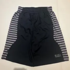 エアジョーダン バスケットボールパンツ 黒/ストライプ　バスパン