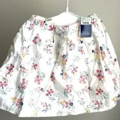 新品未使用　スカート　花柄　リボンチェック　キッズ　size 130