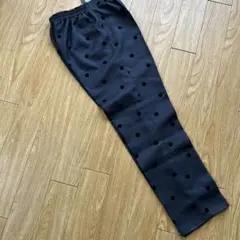 【新品】しまむら　フロッキードットパンツL ブラック