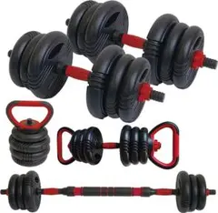 可変式ダンベル 30kg 筋トレ ケトルベル バーベル 15kg×2個 3way
