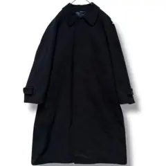 【DURBAN】ステンカラーコート　ウール　カシミヤ　ロング　日本製　黒　F