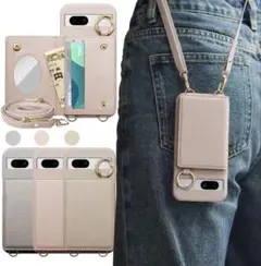 Pixel 7a用手帳型ケース ミラー付ストラップ