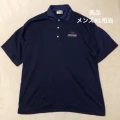 【希少】ジャガーレーシング　F1 半袖ポロシャツ　刺繍ロゴ　ネイビー　XL相当