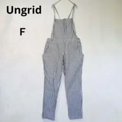 アングリッド　リネン混サロペット　パンツ　ストライプ　オーバーオール