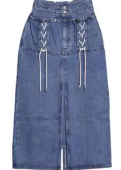 アメリ　UNEVENNESS POCKET DENIM SKIRT M ブルー