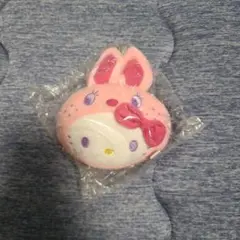 ハローキティ　ウサギ　フェイスマスコットピンク