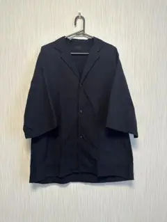 最終価格【MUJI LABO】洗いざらしサッカー織りテーラードカラー半袖シャツ
