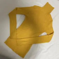 Ray BEAMS イエロー ハイネックニット