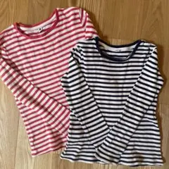 ユニクロ　ボーダーロンTセット　130