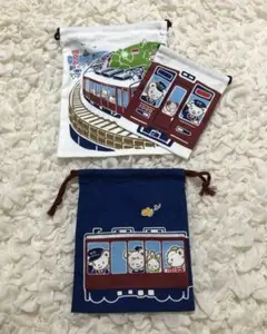 familiar ファミリア　コラボ巾着3点セット　阪急電鉄　電車　コップ袋