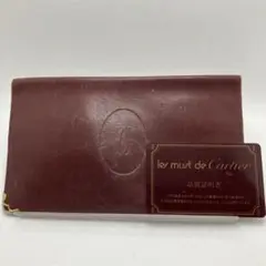 早い者勝ち!カルティエ/Cartier ボルドー レザー 札入れ ユニセックス