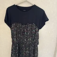 wcloset 半袖花柄ロングワンピース
