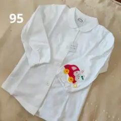 値下げしました【未使用】レトロ 白 ブラウス女の子 95
