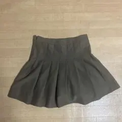 プリーツスカート　茶色　韓国ファッション