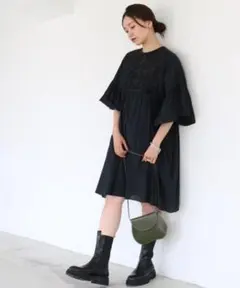 イエナ IENA レース刺繍ギャザーミニワンピース 36