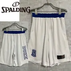 【SPALDING】スポルディング 新品 DUKE バスケパンツ白 プリント