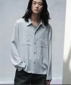 RAYON JACQUARD CROPPED SHIRT M