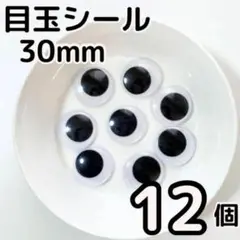 目玉シール 30mm 12個 手袋シアター 壁面飾り 3cm ソックモンキー