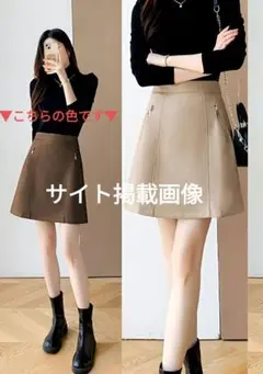 【新品】フェイクレザーミニスカート　ブラウン茶色　Mサイズ　合皮　インポート