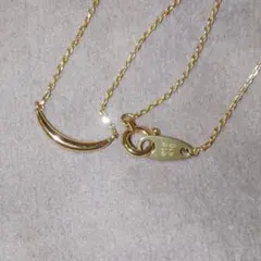 ete K10 YG レイヤー ムーン ネックレス