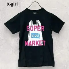 X-girl Tシャツ カットソー バックプリント 黒 綿100％ 2110