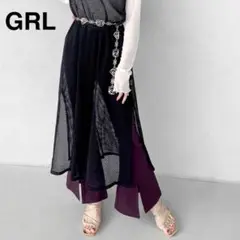 GRL センター切り替えスリットフレアパンツ