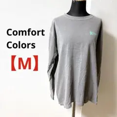 Comfort Colors 【M】 グレー 長袖カットソー ロゴ入り アメカジ