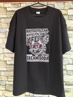 CREAMSODA柄入りTシャツ ブラック 3XL