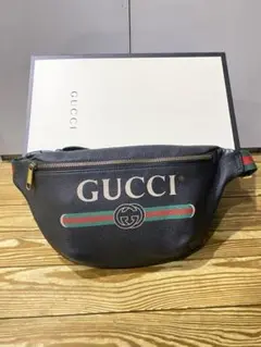 【美品・値下げ可能】GUCCI グッチ レザー ウエストバッグ ブラック