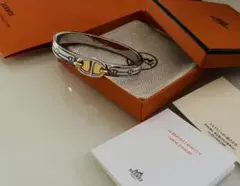 エルメス HERMES ミニクリック シェーヌダンクル ブレスレット 白 美品