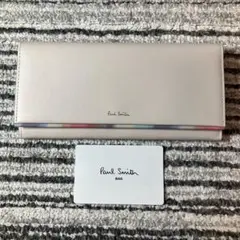 【未使用品】ポールスミス スプレースワールトリム かぶせ長財布 アイボリー