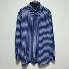 TOMMY HILFIGER長袖シャツ　ストライプ　ロゴ　エルボパッチ