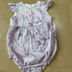 お値下げ！花柄ロンパース 薄紫色 95cm未満