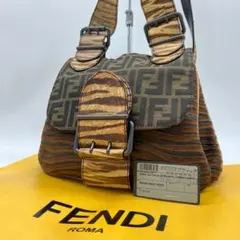 ✨ギャランティ付き✨フェンディ ショルダーバッグ ズッカ柄 レオパード タイガー