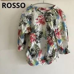 【rosso vivo】花柄 五分袖 ブラウス カジュアル 可憐