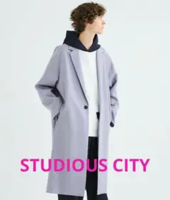 CITY チェスターコート　メンズアウター パープル　studious