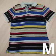 TOMMY HILFIGER ストライプ ポロシャツ M