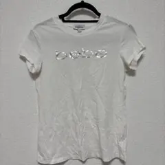 bebe ホワイト ロゴプリント Tシャツ L 美品
