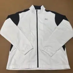 新品保管品薄手Mizuno トレーニングジャケット ホワイト/ブラック2XL