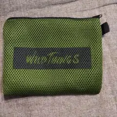 WILD TWINGS　ポーチ　メッシュ　緑×黒