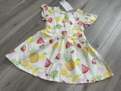 新品 フルーツ柄 肩出しワンピース
