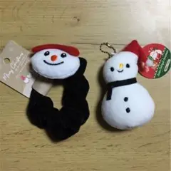 スノーマン 雪だるま snowman ブラック 黒 2点セット