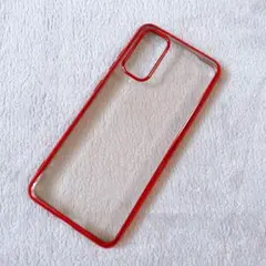 Galaxy S20 レッドフレーム クリアハードケース＋ガラスフィルムセット