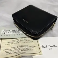 新品　ポールスミス 折財布　財布 ベジタン　ラウンドジップ コンパクト　ブラック