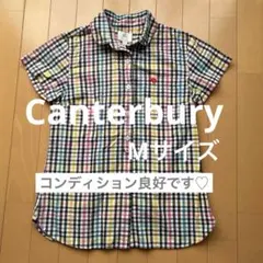 閉店底値セール★良品★Canterbury チェック 半袖シャツ ブラウス M