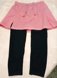 New Balance　スカート付きレギンス　ピンク×ブラック　Lサイズ