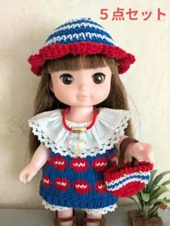 メルちゃん、ソランちゃんの手編みのワンピースお洋服セット