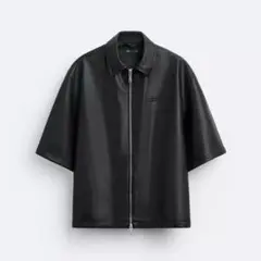 【通気性◎・販売終了モデル】ZARA フェイクレザー シャツジャケット M