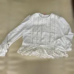 SOIR ブラウス　ホワイト　レース　長袖