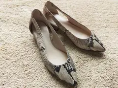 新品★COLE HAAN コールハーンパイソン柄パンプス6ハーフB23.5